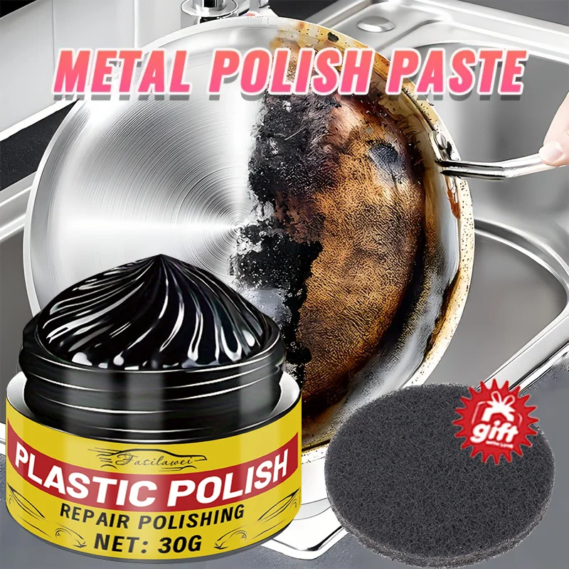 شمع تلميع معدني متعدد الوظائف - تجديد مطلي بالكروم للسيارات والدراجات النارية، أدوات المطبخ المصنوعة من الفولاذ المقاوم للصدأ