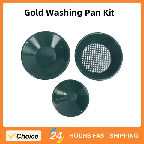 3PCS ABS Gold Panning Pan Gold Washing Pan Kit Hand Operated Round Gold Dredging Prospecting Tools Easy For Mineral Extraction