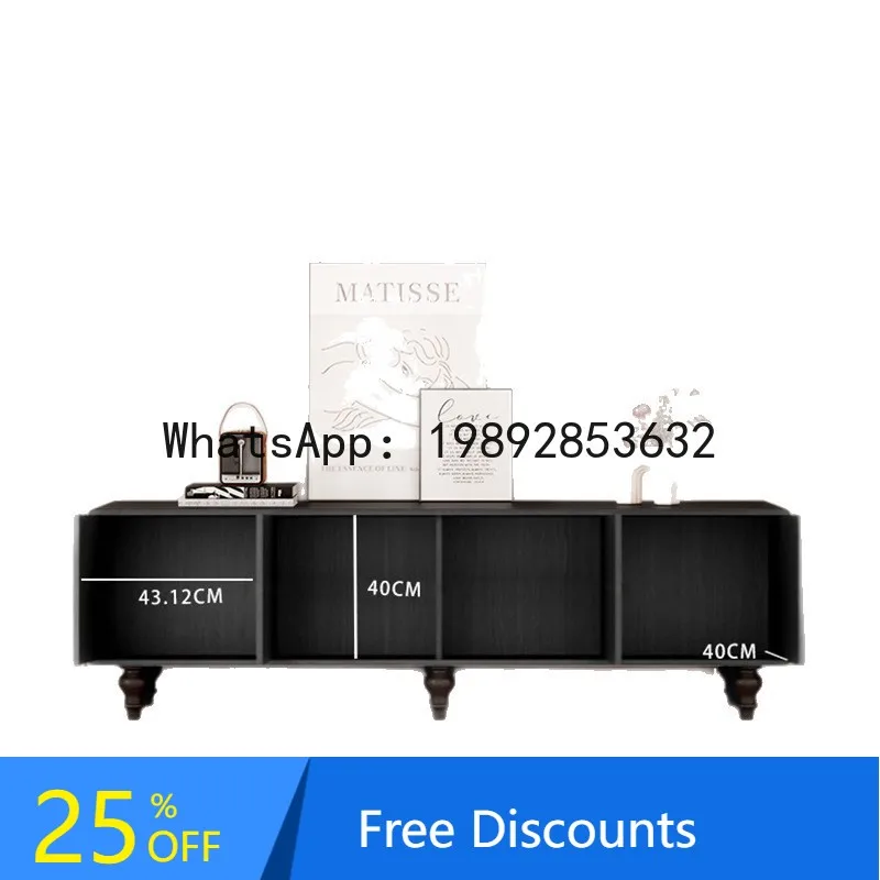 

LL Solid Wood French Retro TV Cabinet Abstract Storage Integrated Painted Living Room Bedroom Floor Side Cabinet