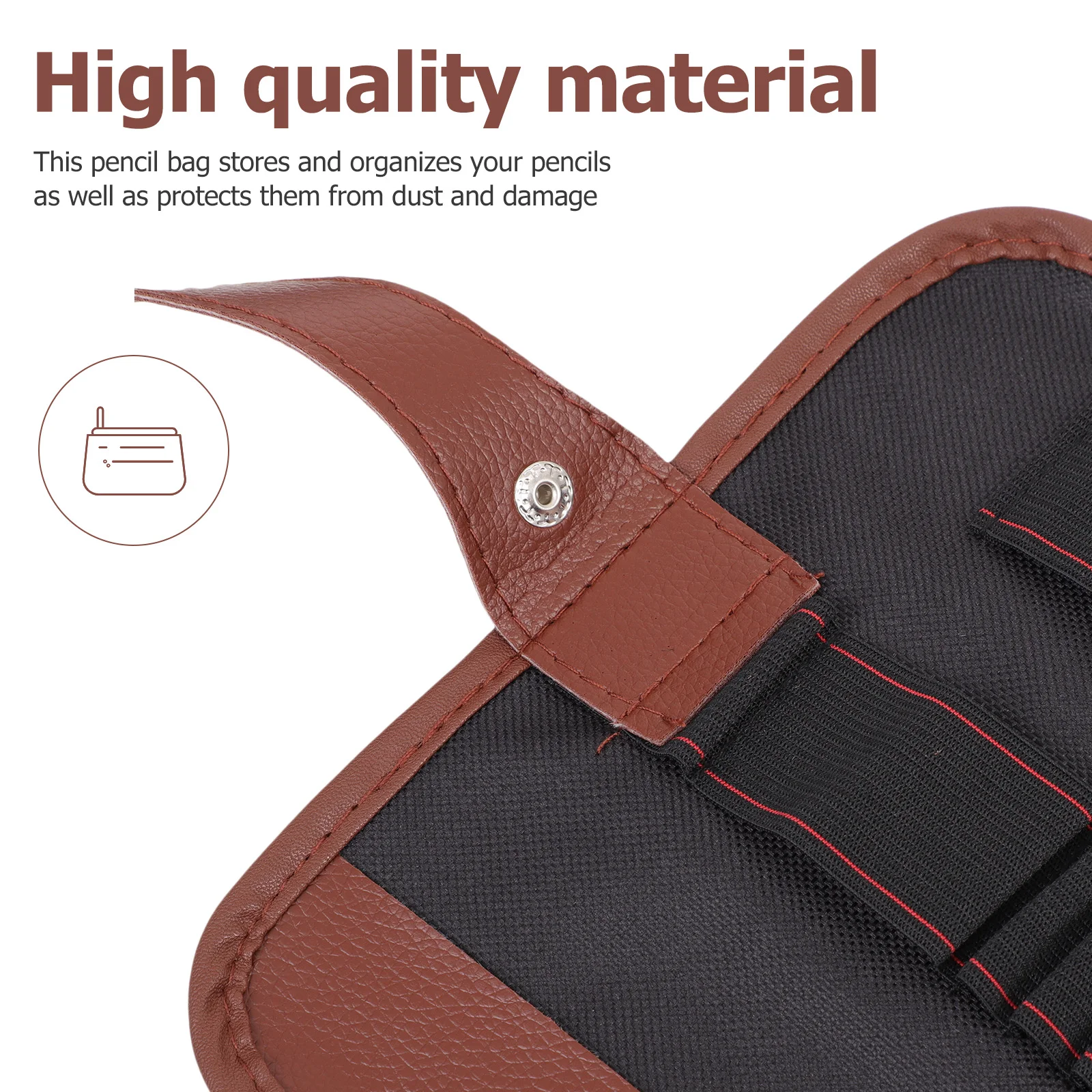 

2pcs Large Capacity Black Brown Canvas Pencil Bags Waterproof Pen Organizer For Drawing Pencils Markers Erasers Sharpeners