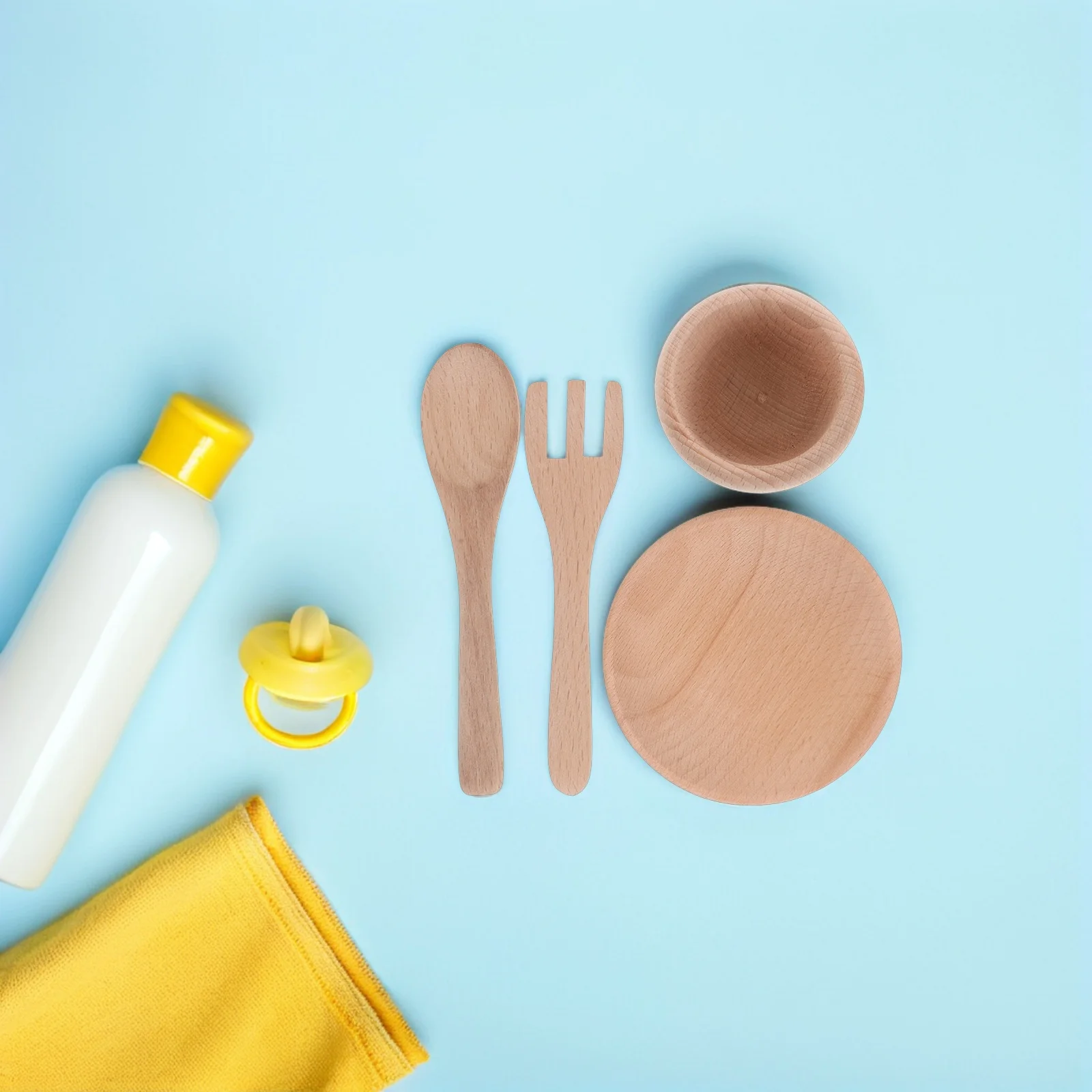 1 set 1 Set Wooden Kids Kitchen Set Realistic Pretend Play Cookware Utensils Tableware Mini Kitchen Accessories Toddler Learning