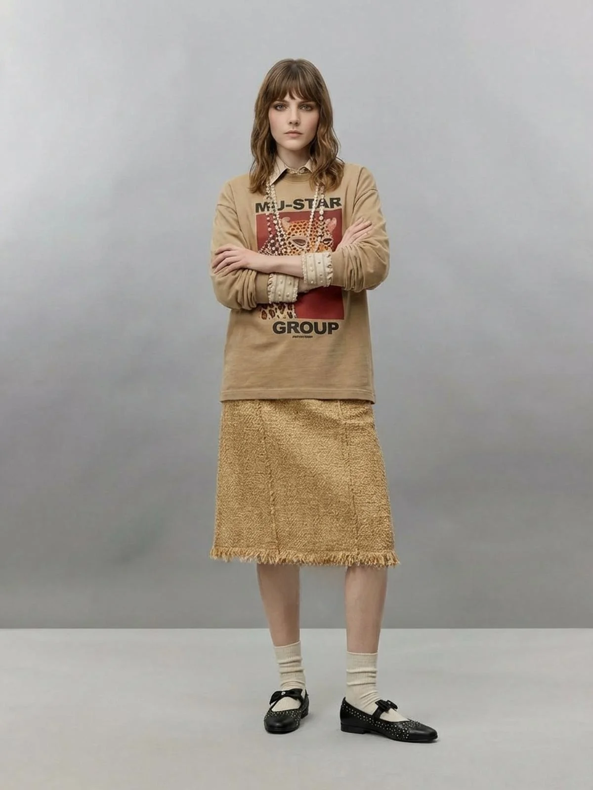 

Свободная круглая футболка Ne Long Sve, женский повседневный топ с принтом кофейного цвета, винтажный свободный женский топ