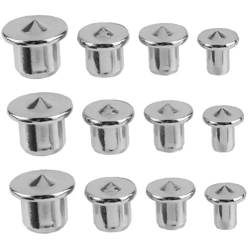 HOT-Drill Dowel Pin Centre Point Set Woodworking, alat pelurus kayu bulat Pin Locator 6/8/10/12 Mm untuk pengeboran akurat