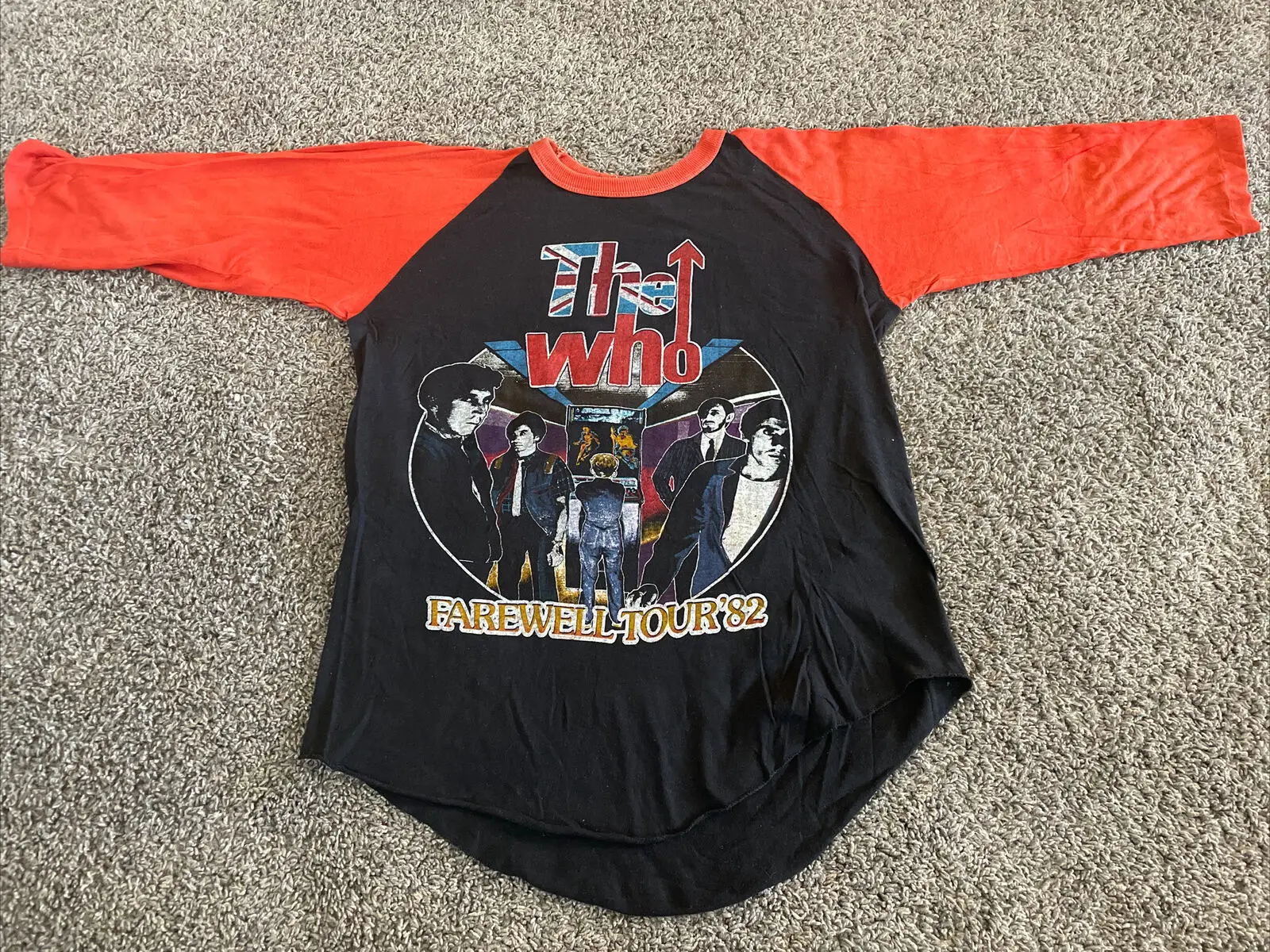 

Vintage THE WHO Farewell American Tour '82 Jersey T Shirt Large L 1982 Original