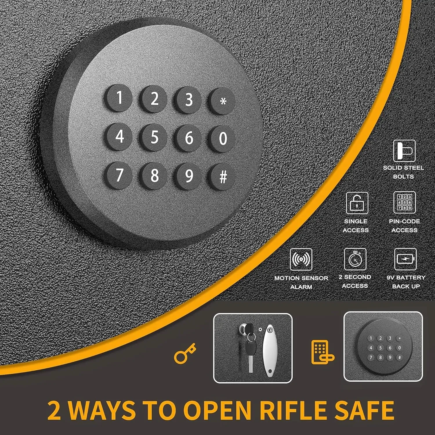 Fingerprint Rifle Gun Safe, 4-10 Gun Safes for Home Rifle and Pistols, Quick Access Rifle Safe for Pistols and Shotguns