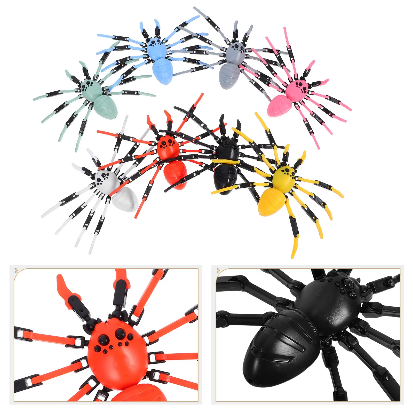 

8Pcs Spider Movable Joint Giant Insect Realistic Flexible Halloween Prank Props DIY Kids Action Figures Party Decoration