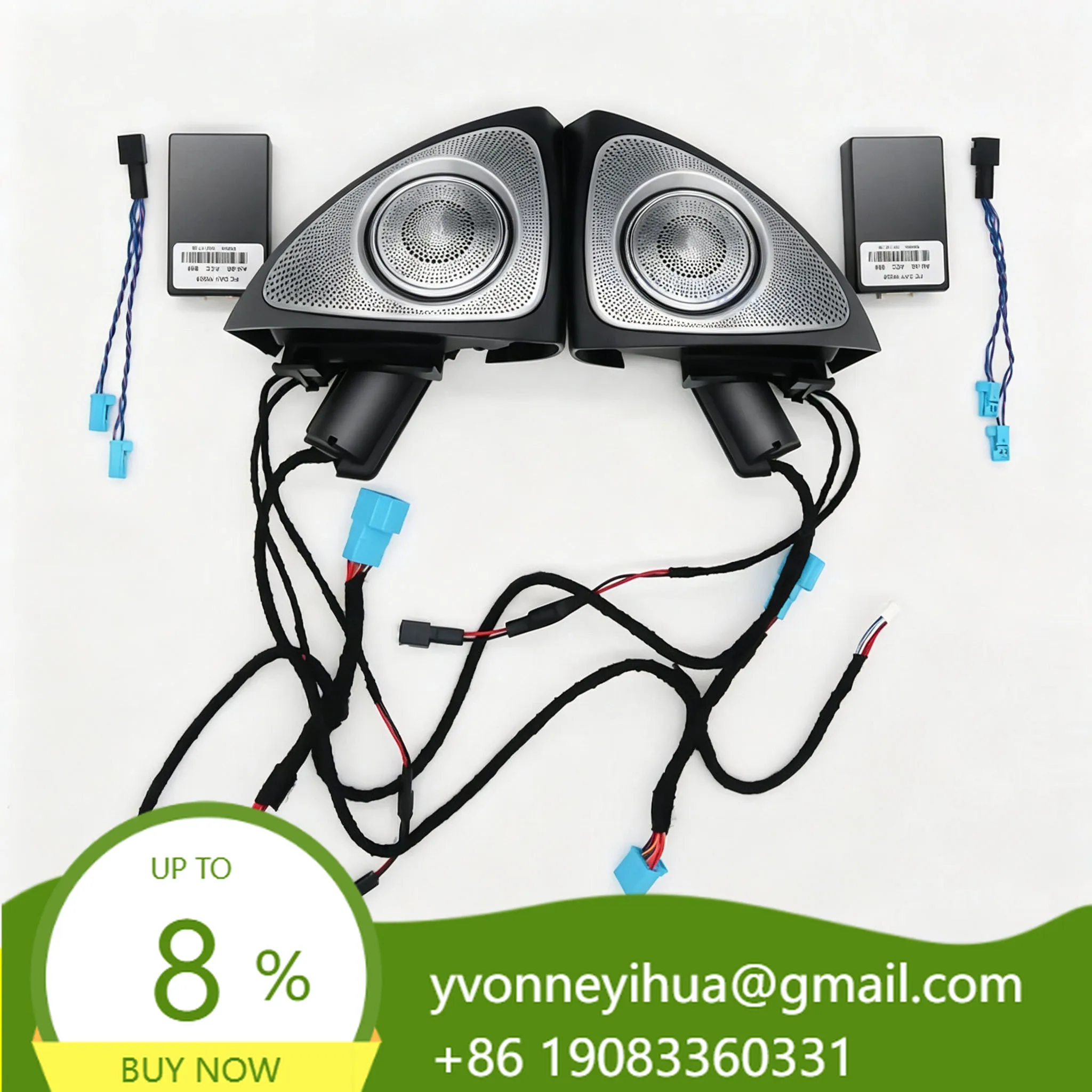 Autowellus 4 Colors 4D Rotating Tweeter Speaker Ambient Light Multi-tone Claxon Horn 10W For W205 W213 W222 X253