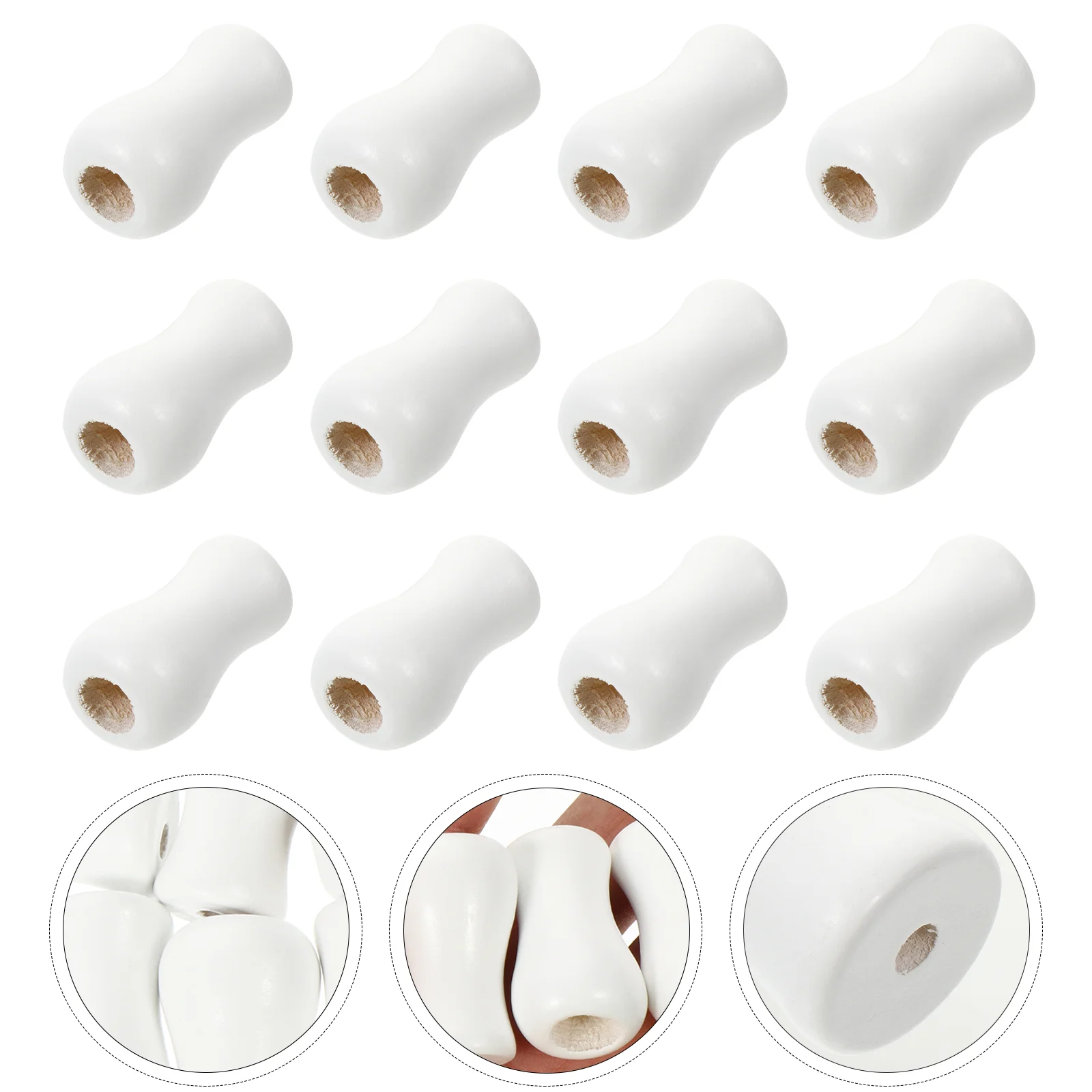 

Blind Pull Cord Knobs Curtain Wood Pendant Auto Blinds Window Tassel Ends White Wooden