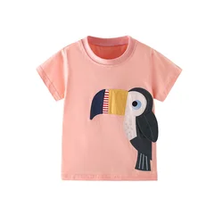Jumping Meters 3-8T Boys Girls Birds Kids Tees Hot Selling Cotton Summer Girls Tshirts Baby Clothes Children's Tees Tops