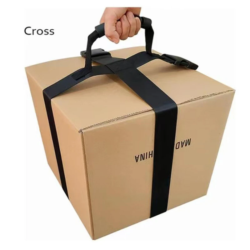 1.9M Heavy Object Binding Belt Black Carry Rope for Heavy Furniture Moving Belt Lifting Portable Hand Moving Straps Easier