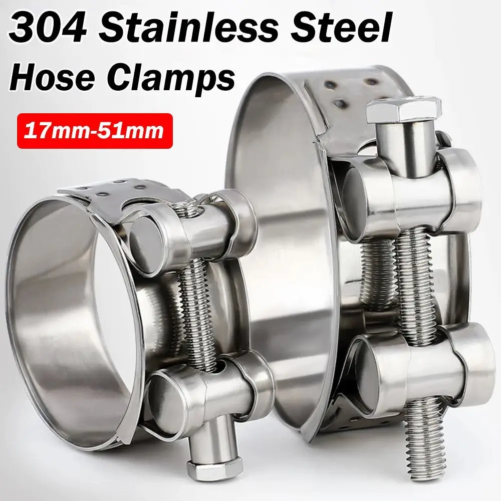 New 304 Stainless Steel Hose Clamps T Bolt Powerful Tube Clamps Pipe Clip
