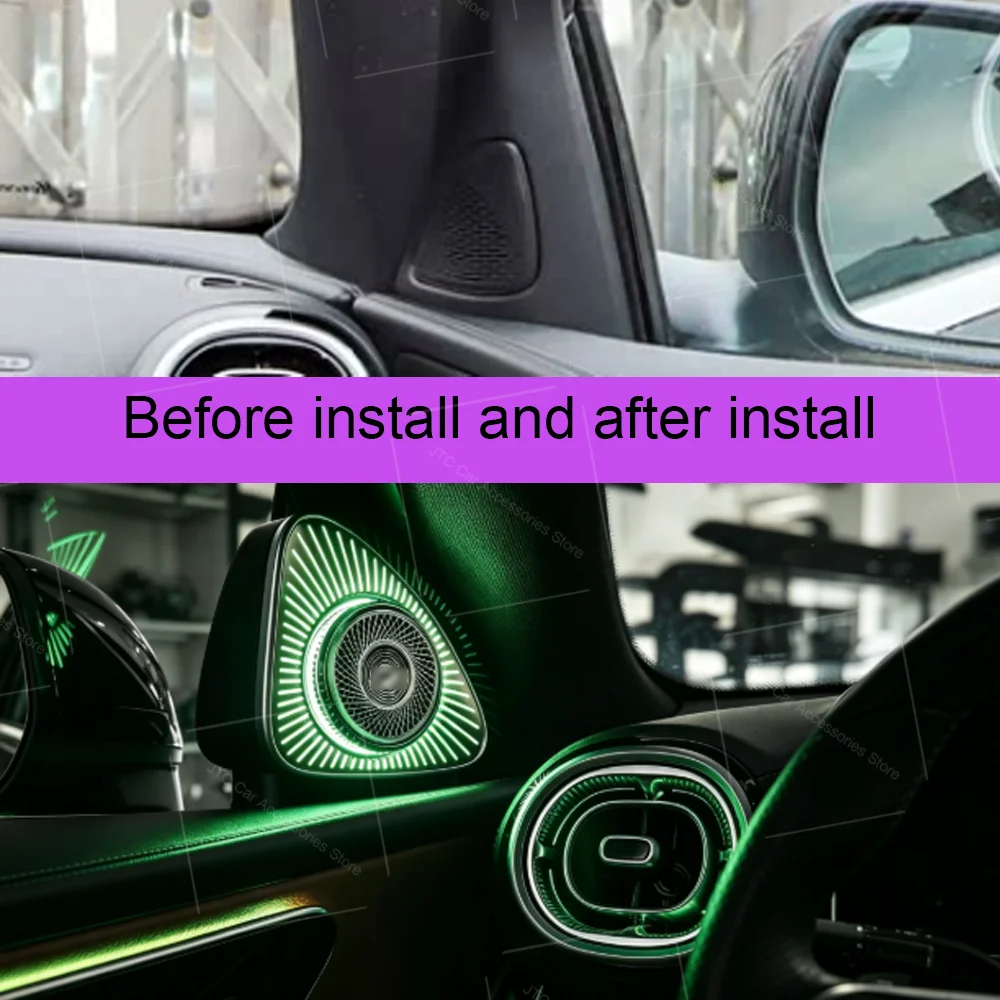 New  5D Rotating Tweeter Original 64 Color For Benz C-Class W206 RGB LED Luminous Car Ambient Lighting Audio System Upgrade