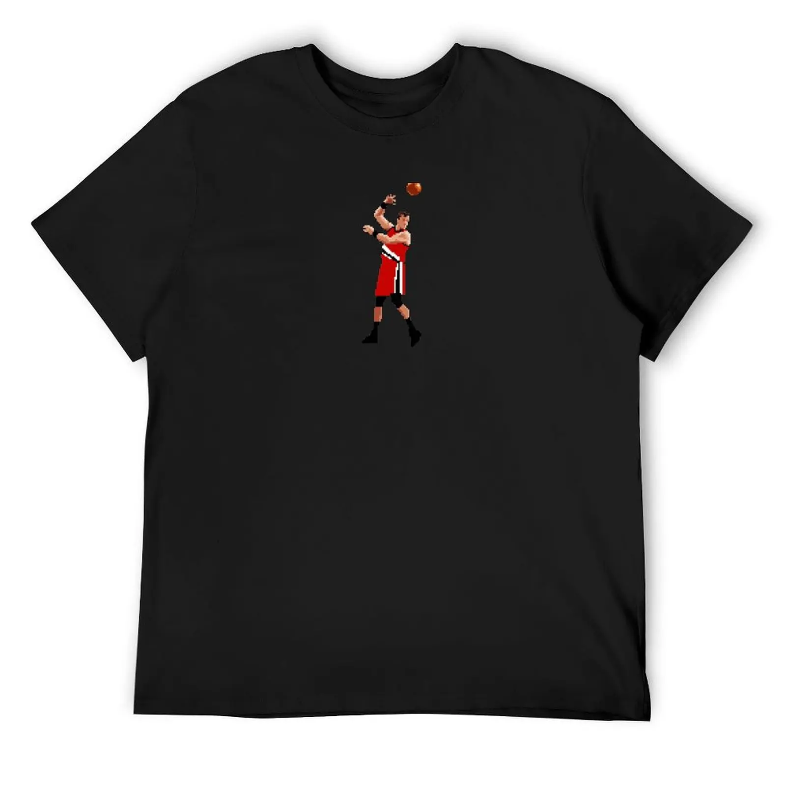 Arvydas Sabonis pixel overhead pass Qiangy T-Shirt vintage t shirts plus size tops clothing for men