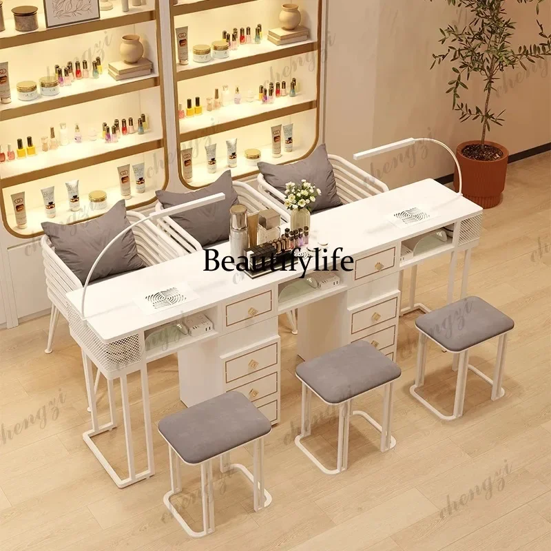 M138 French Profesional Nail Desk Luxury Minimalist Glamour Unique Nail Table Premium Beauty Mesa Manicura Nail Salon Furniture
