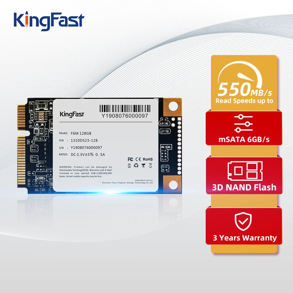 KingFast mSATA SSD 128GB 256GB 512GB 1TB 3x5cm Mini SATA 3