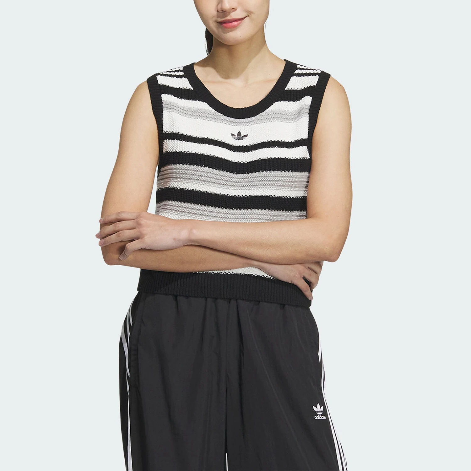 

Adidas Official Authentic Originals Women's New Round Neck Knit Tank Top JI7051