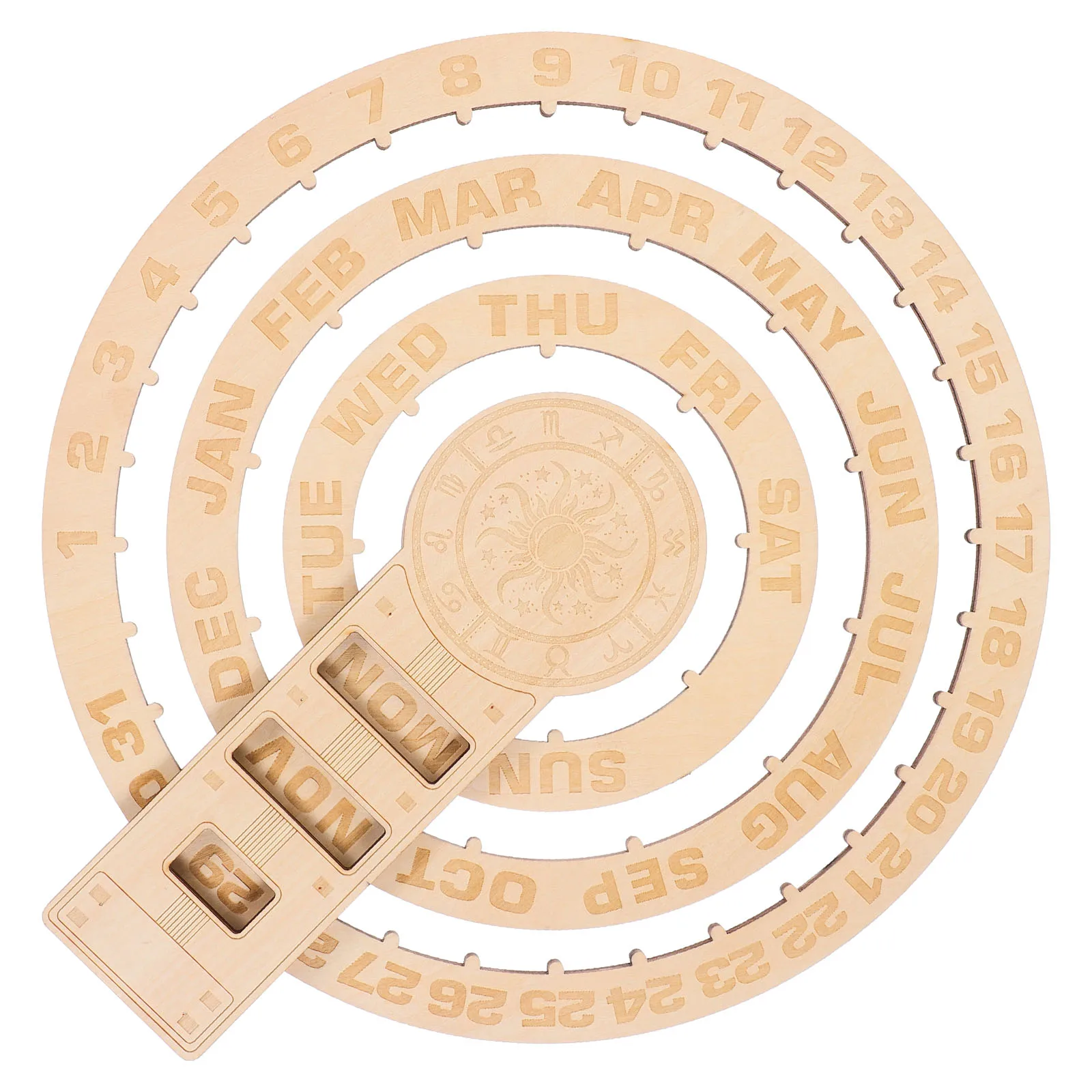 

Vintage Wooden Perpetual Wall Hanging Rotating Mechanical Calendar For Home Office Kitchen Decorative Desk Wall Clock Changeable