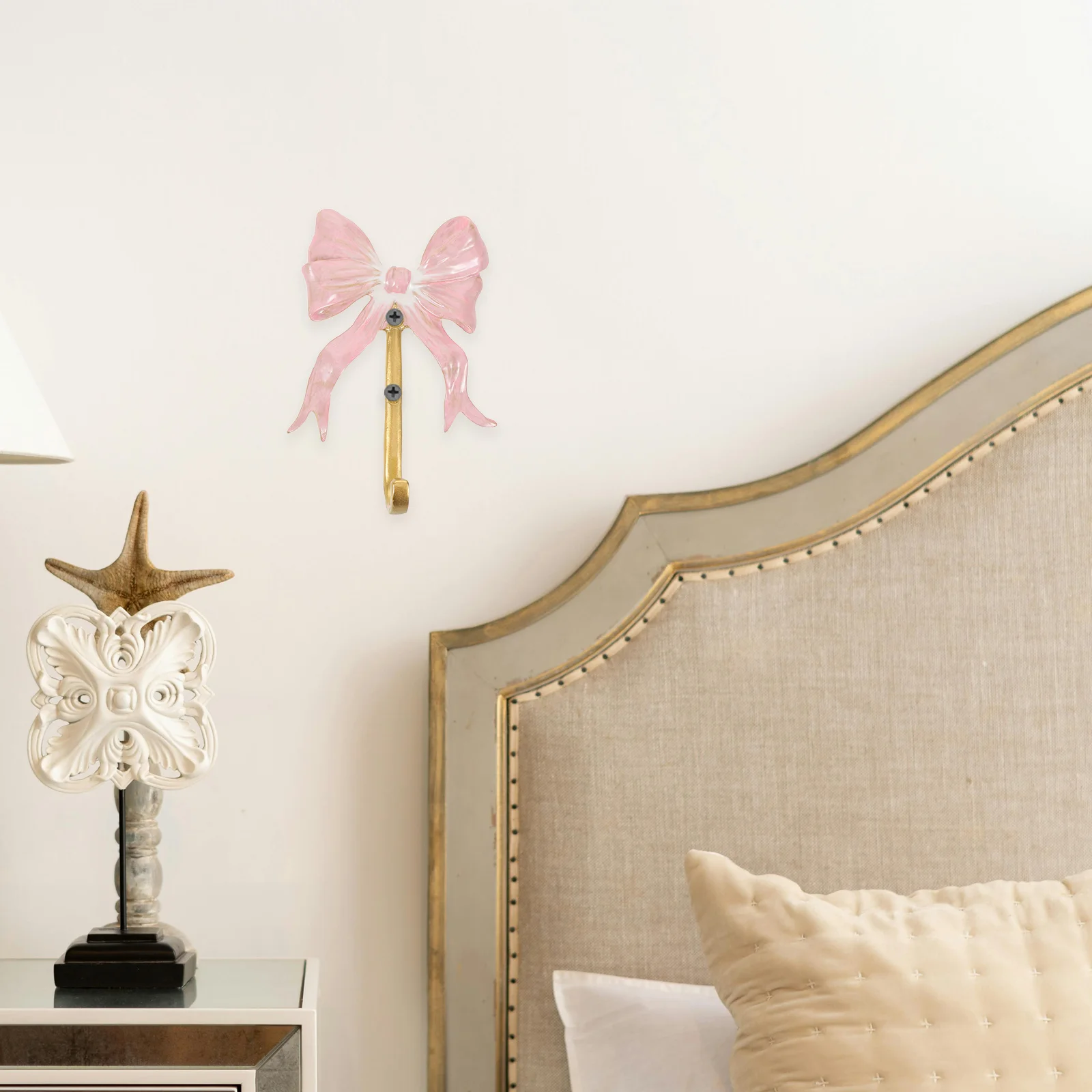 

Retro Bow Hook Bow-knot Wall Hanging Decor Hooks for Nursery Christmas Bowknot Shaped Hanger Pink Door Decorative