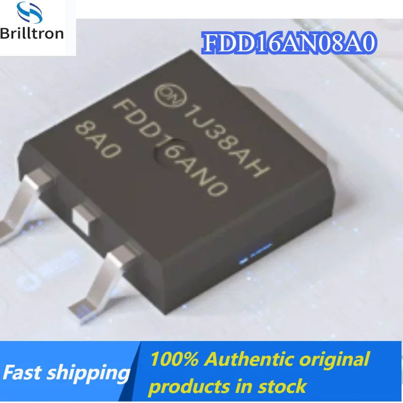 10-30PCS FDD16AN08A0 TO-252 75V/50A Single N-Channel MOSFET Brand New Original In Stock , Fast Shipping.