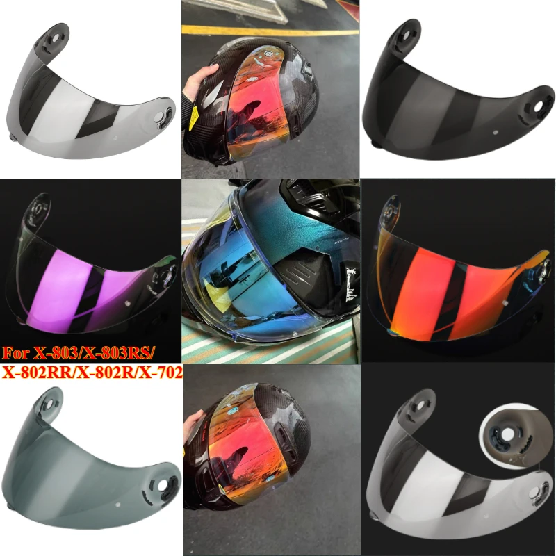 

For NOLAN Helmet Visor for X-803/X-803RS/X-802RR/X-802R/X-702 Motorcycle Helmet Visor Goggles Clear Plating Red Replacement Lens