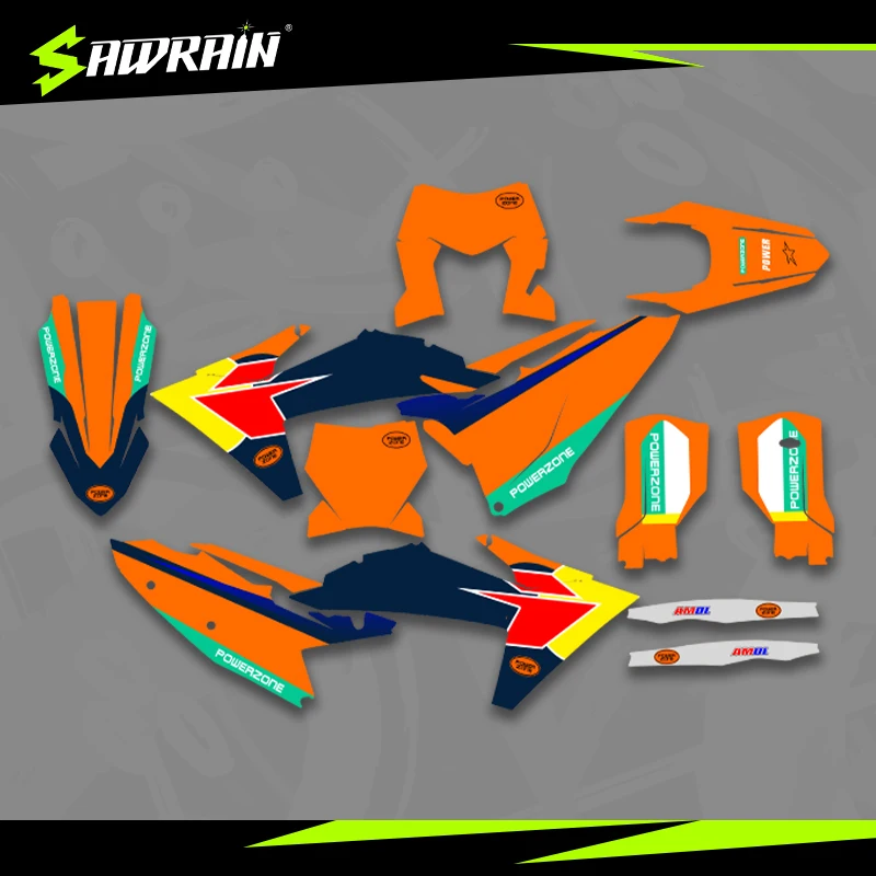 

Sawrain Motorcycle Graphics Backgrounds Decal Stickers Kits for KTM EXC XCW SXF 23-25SXF 24-26EXC 005