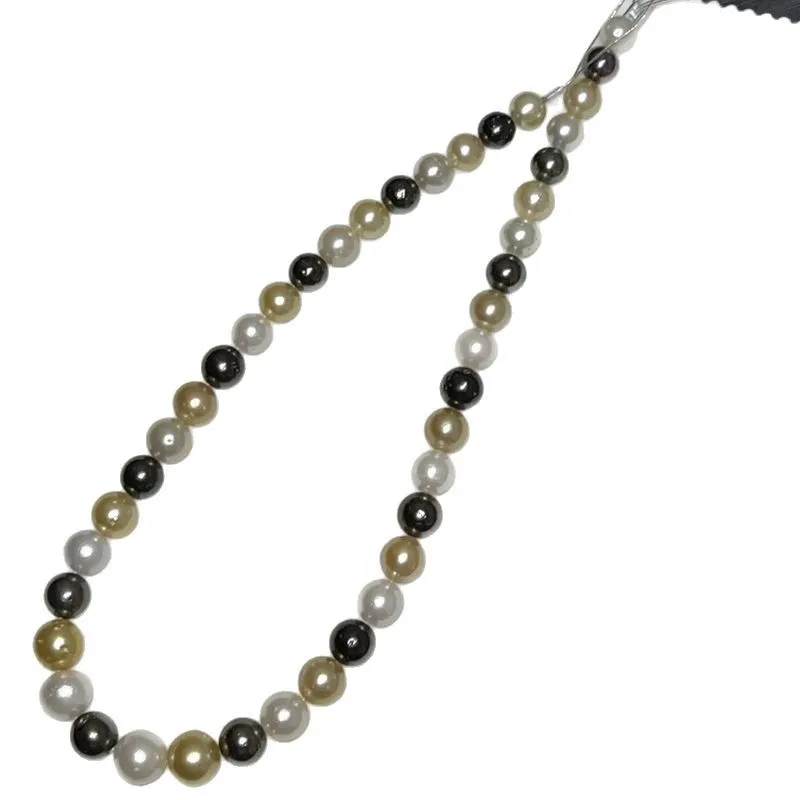 

Ожерелье из многоцветного натурального жемчуга 17 дюймов 10-12 мм, серебряная застежка 925 пробы