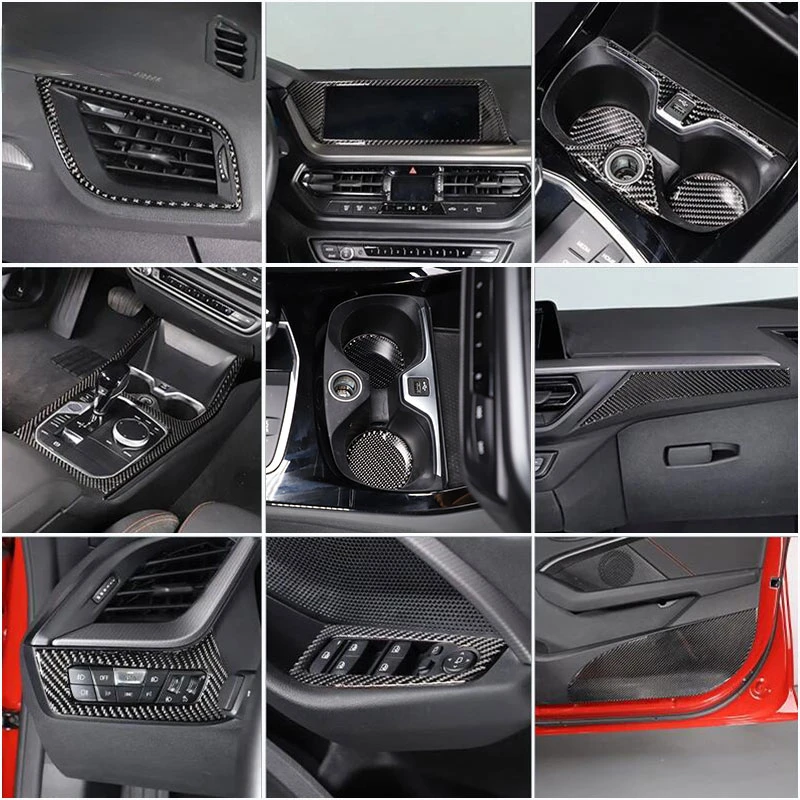 

For BMW 2 Series F44 20-23 Car Center Console Gearshift Panel Inside Door Handle Cover Trim Sticker Interior Kit Car Accessories