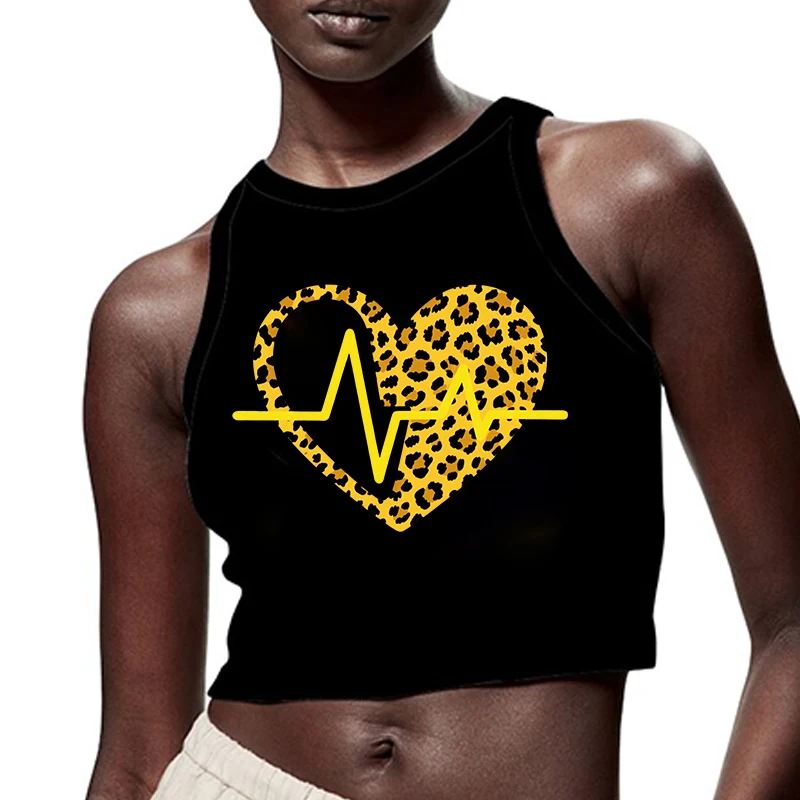 

Ladies Y2k Clothing Women's Sleeveless Wear 2000S Halter Short Skirt Leopard Clothes Tank Tops Short-sleeve crewneck T-shirt