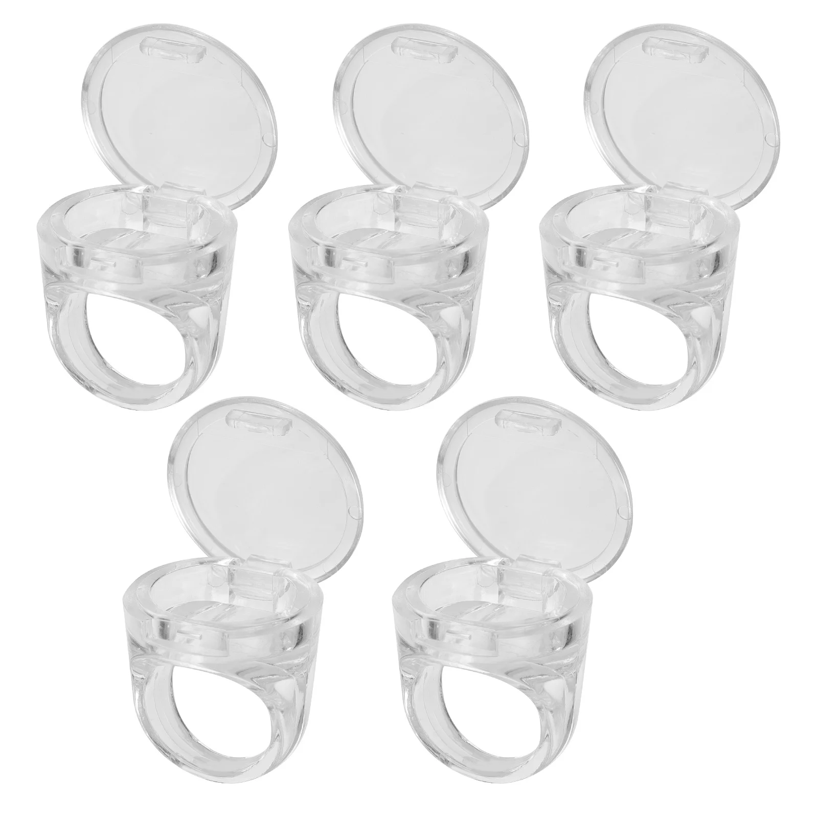 5 Pcs Flip Ring Cup Eyelash Extension Ink Cups Pigment Caps Crystal for Extensions Holder Plastic Makeup Rings