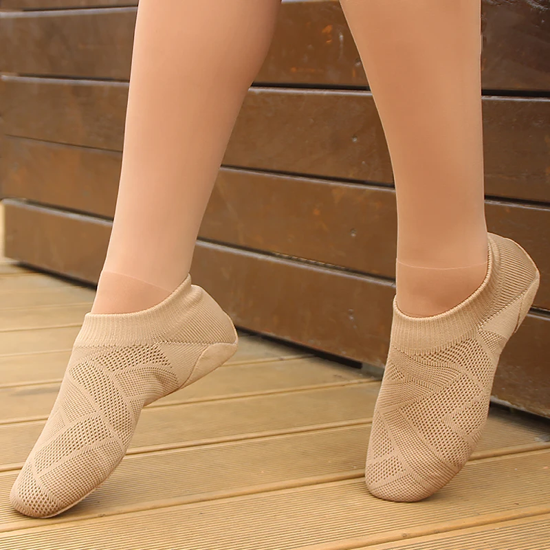Women Ballet Dance Shoes Soft Split Sole Stretch Canvas Flats for Adult Girls Jazz Yoga Dance Training Shoes