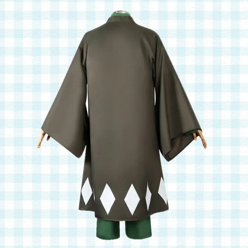 Anime Urahara Kisuke Gotei 13 Cosplay disfraz peluca zapatos Kimono Halloween para hombres mujeres traje completo (capa, camisetas, pantalones y sombrero)