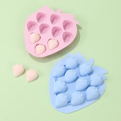 3D Strawberry Ice Cube Silicone Mold Baking Mold Chocolate Candy Mold Clay Resin Handmade Mould Party Cupcake Decorating Tools