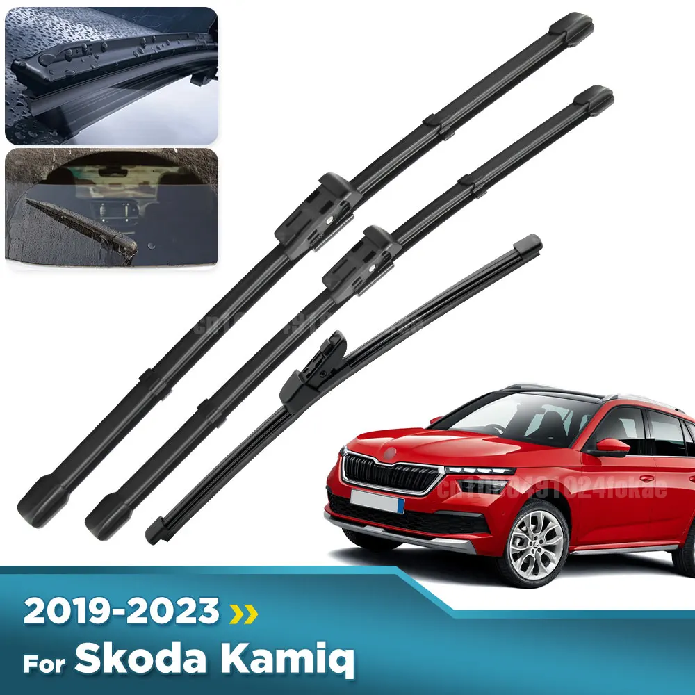 

For Skoda Kamiq 2019-2023 2020 2021 2022 Wiper Front & Rear Wiper Blades Windshield Windscreen Window Brushes 28"+18"+13"