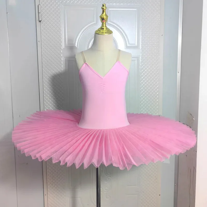 핑크 댄스 투투 스커트 백조의 호수 발레 드레스 어린이 공연 의상 어린이 배꼽 의류 무대 전문 vl;6