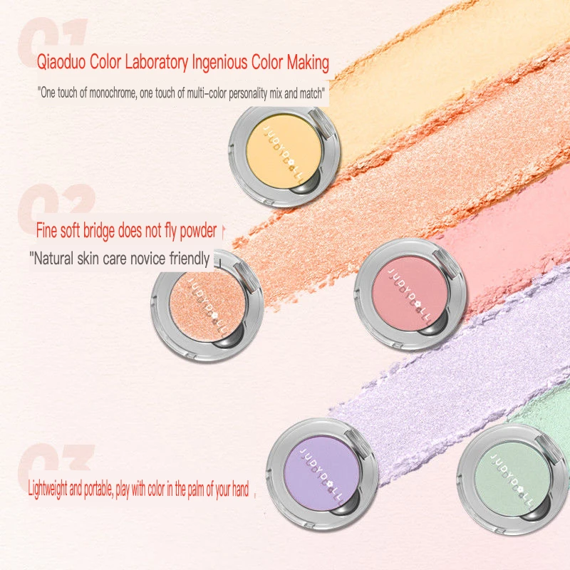 

Judydoll Orange Single Color Eyeshadow Portable Sparkling Eyeshadow UD Pearlescent Matte Bright Ground Color Beginner