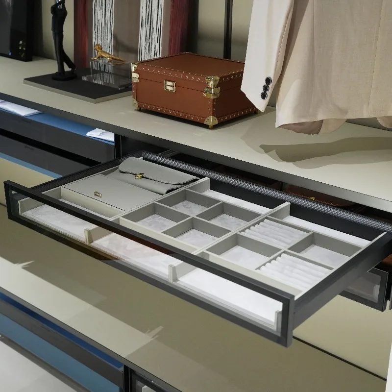 الأثاث خزانة الأجهزة خزانة غرفة نوم الملحقات الجلود تخزين سحب رف بنطلون #2