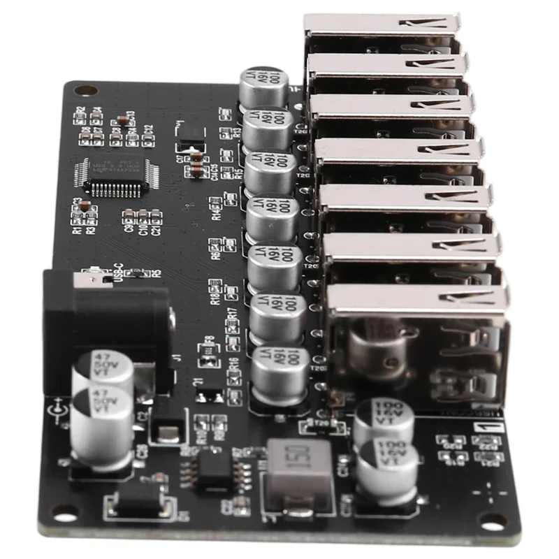 ABFM-USB2.0 HUB Splitter 1-To-7 منافذ مع إمداد منفذ الطاقة 9-24 فولت USB2.0 HUB واحد إلى سبعة وحدة التوصيل والتشغيل