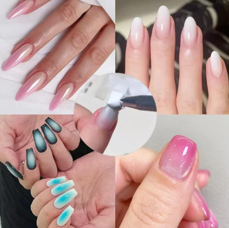 100/50 Stück Quadratisches Nagelkunst-Schwamm-Set Farbverlauf Nagelpinsel Gel-Lack DIY Design Nagelschwamm-Griffstift Maniküre-Zubehör Werkzeuge – Detail 12