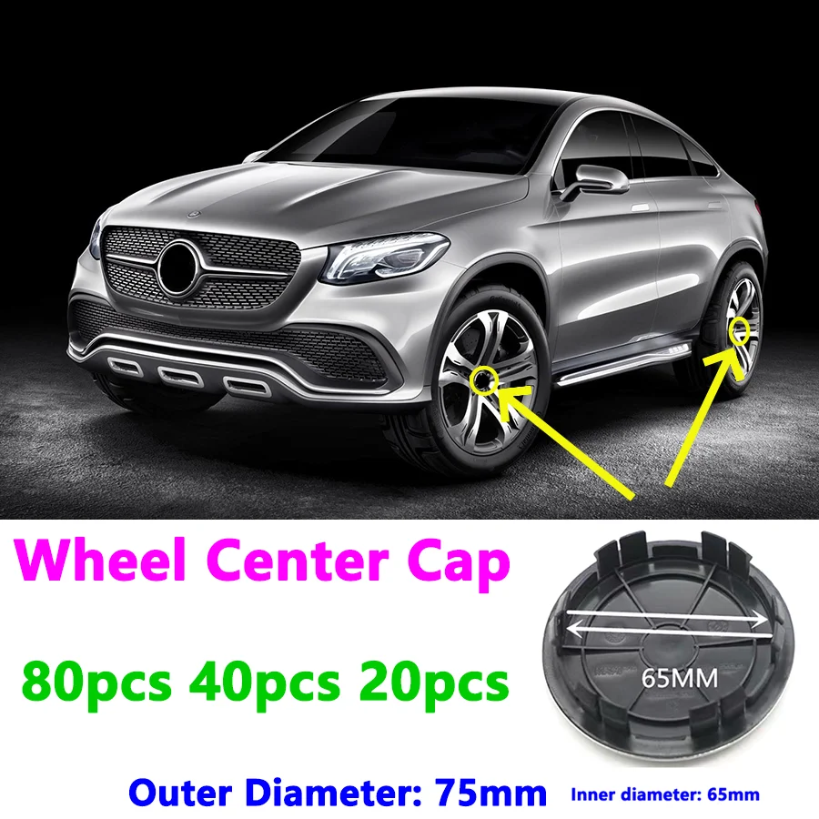 80 قطعة-20 قطعة 75 مللي متر 6 دبوس A1674015900 ل حافة السيارة الغبار واقية غطاء شعار شارة عجلة غطاء محور مركزي شعار اكسسوارات السيارات التصميم #1