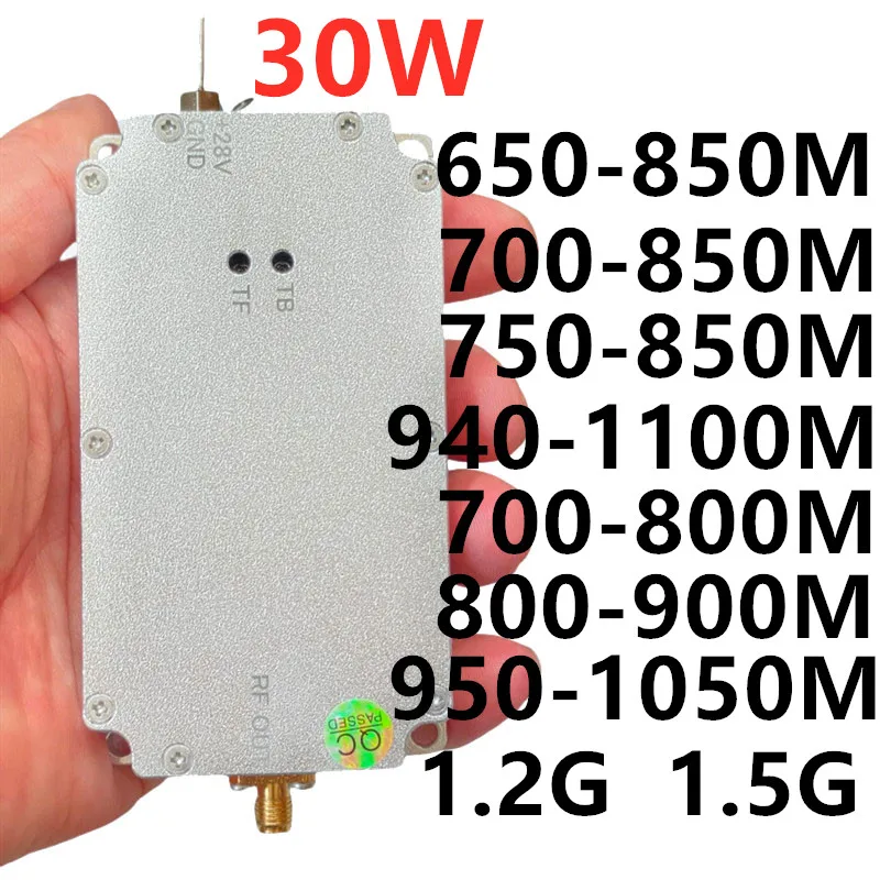 

Модуль дрона FPV 30 Вт, усилитель мощности RF 650-850 МГц700-850 МГц750-850 МГц940-1100 МГц700-800 МГц800-900 МГц950-1050 МГц1.2G1.5G