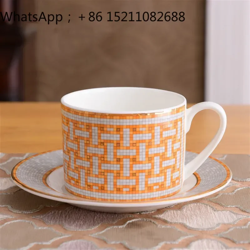 SCY Palace Bone China Coffee Cup Saucer Luxury Afternoon Teacup Couple Household Cup Saucer Set Gift