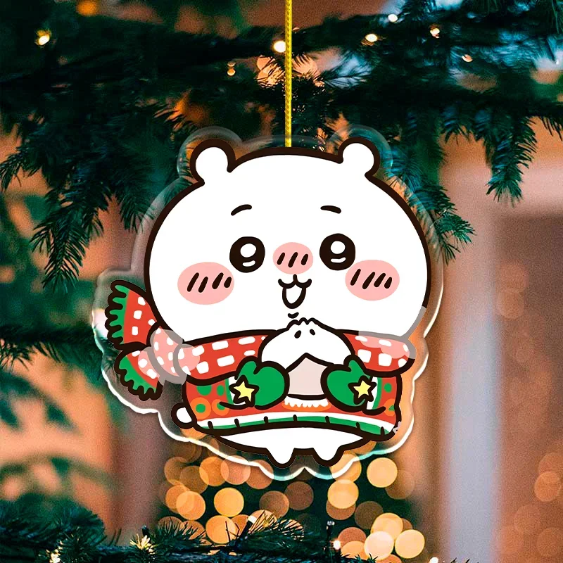 8cm Chiikawa Acrylic Keychain Christmas Tree DIY Decor New Year Party Hachiware Usagi Pendant Decoration Christmas  Holiday Gift