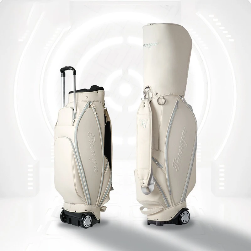TTYGJ New Golf Bag Lightweight Waterproof Stand Bag 6 Grid With Wheels Men And Women Large Capacity Golf Cart Club Standard Bag