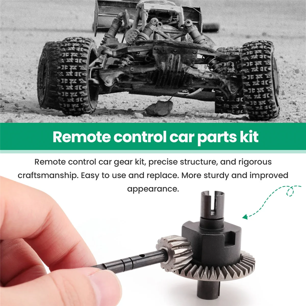 KKZ-Front & Rear Differential and Gear Kit for HSP Redcat Volcano 94123 94107 94111 94118 94166 1/10 RC Car Upgrade Parts