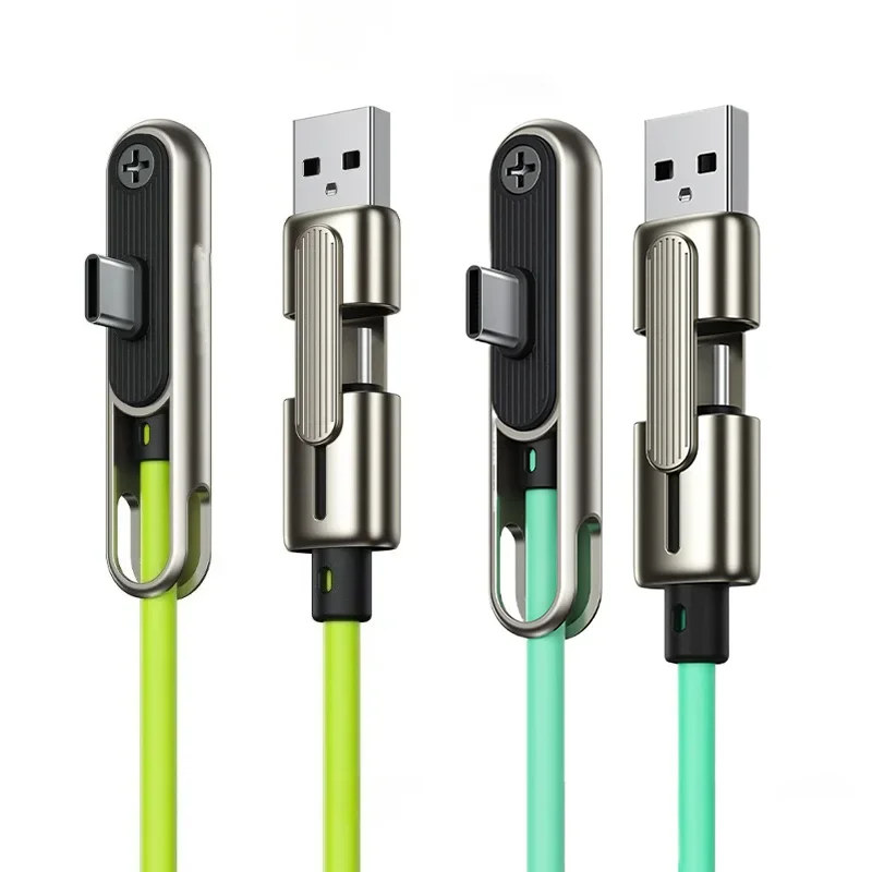 240W 2in1 Portable Fast Charging Cable USB A/C To Type-C Foldable Holder Phone Tablet For IPhone15 Samsung Huawei Xiaomi