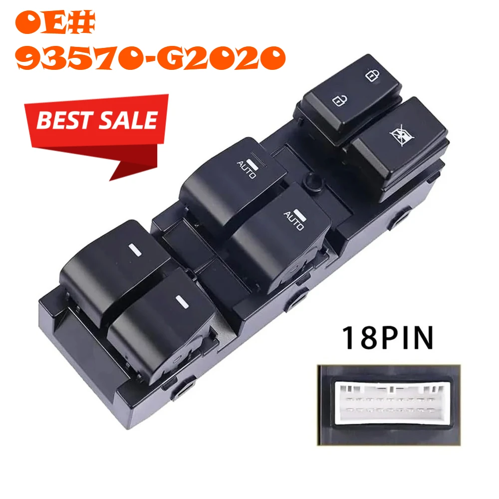 

93570-G2020 For Hyundai Ioniq 2017 2018 2019 2020 2021 Power Window Switch Control Panel Front Left Driver OE 93570-G20204X