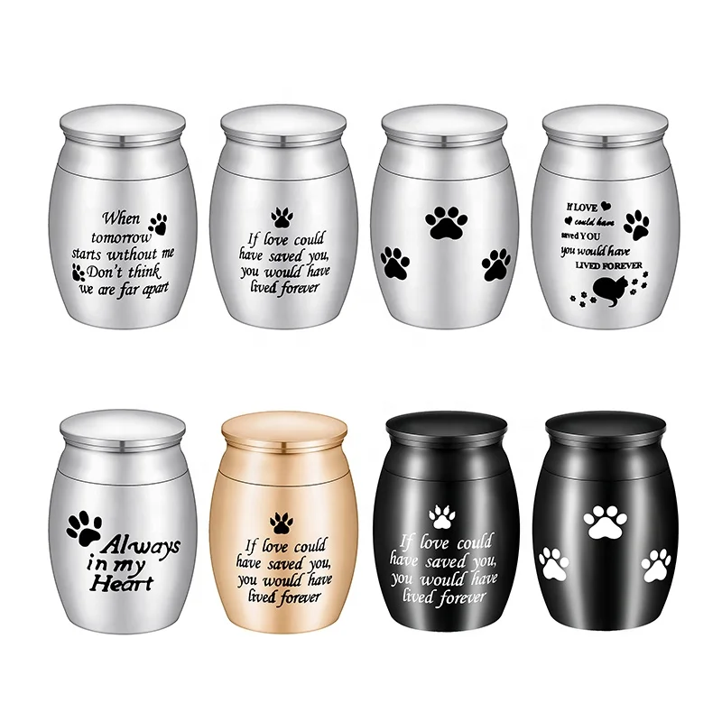 

Custom Pattern Pet Caskets Stainless Steel Funeral Urn for Dogs Cat Ashes Urn Dog Memorial Gifts