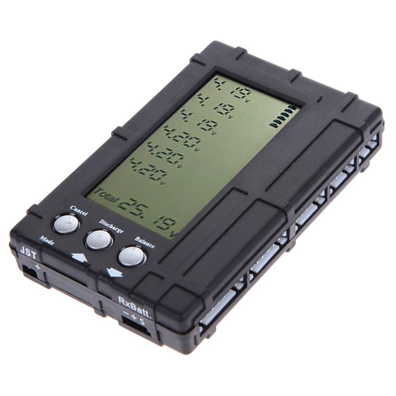 RC Battery Descarregador Balancer Meter, Tester para 2-6S Lipo, Li-Fe Battery Voltage Meter, 3 em 1