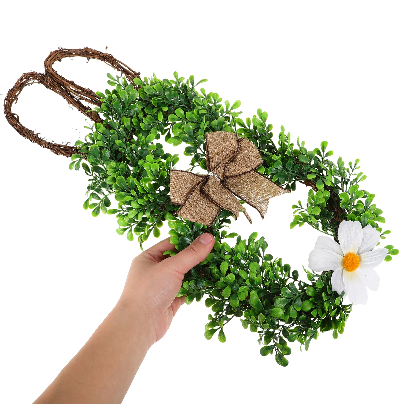 

Easter Bunny Wreath Artificial Greenery Spring Outdoor Garland Front Door Hanging Home Photo Props Rabbit Decoration