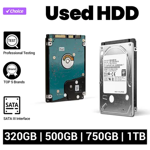 Used HDD 2.5-inch 320/500/750GB/1TB (80% New) | Random Top Brands | SATA3 | Professionally Tested | Laptop/ Multi-Device Use